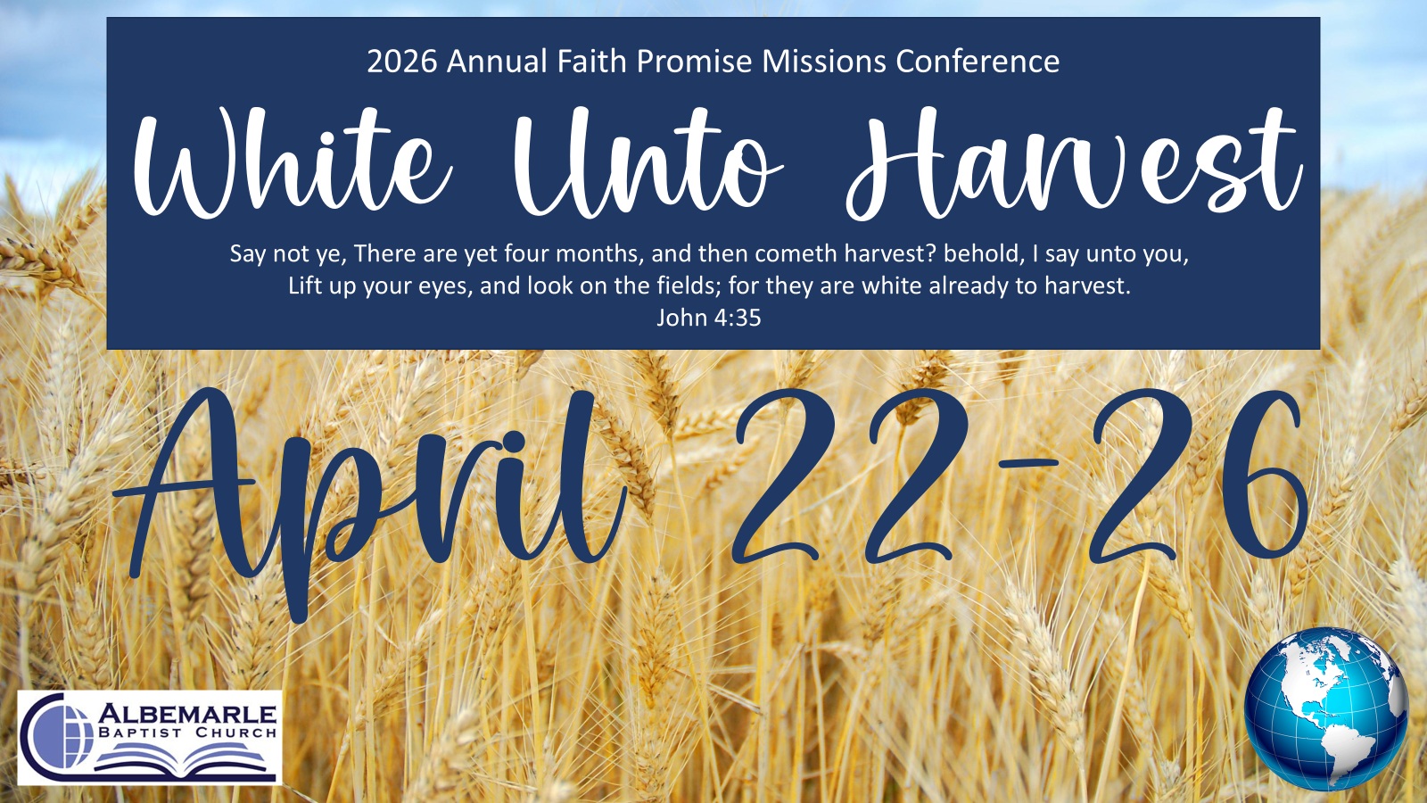 Annual Missions Conference 2026, April 23-24 and April 26
